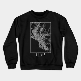 Lima Peru Minimalist Map Crewneck Sweatshirt